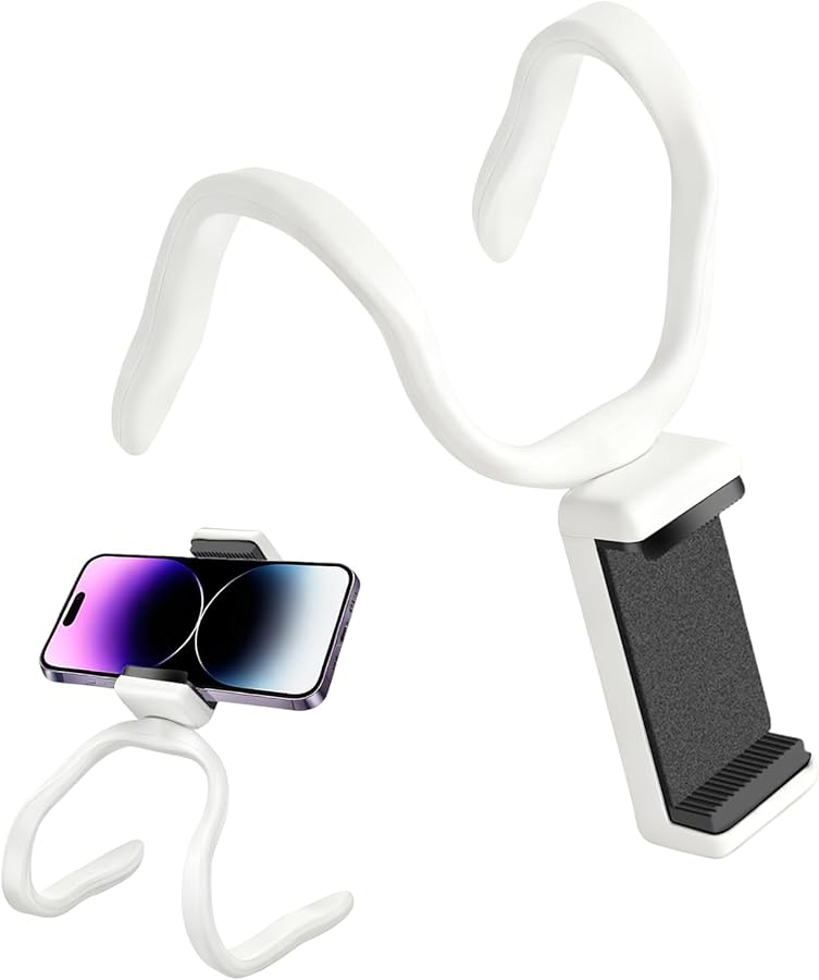 White Adjustable Phone Stand Treadmill Mount Flexible Hose 360 Swivel ABS Material Gym Workout Accessories - Image 5